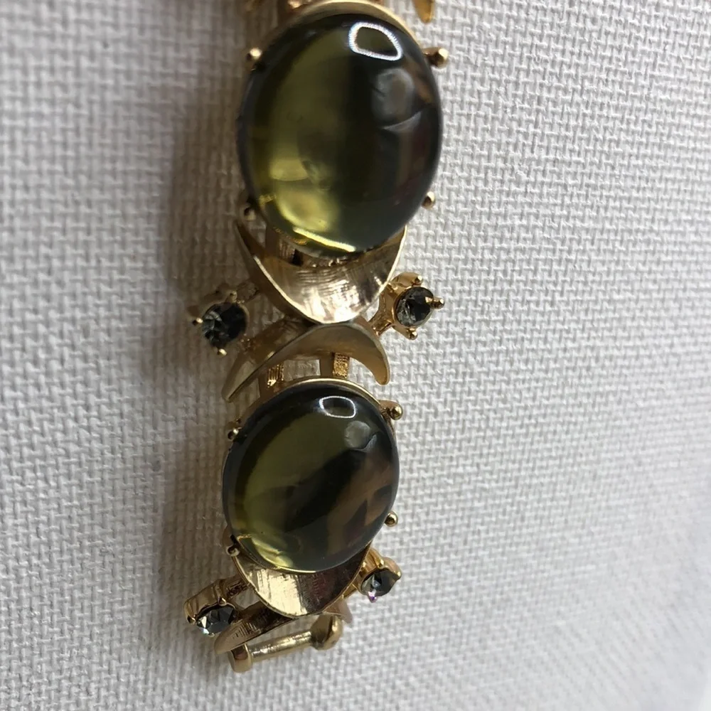 Vintage bejeweled elegant statement costume bracelet.
